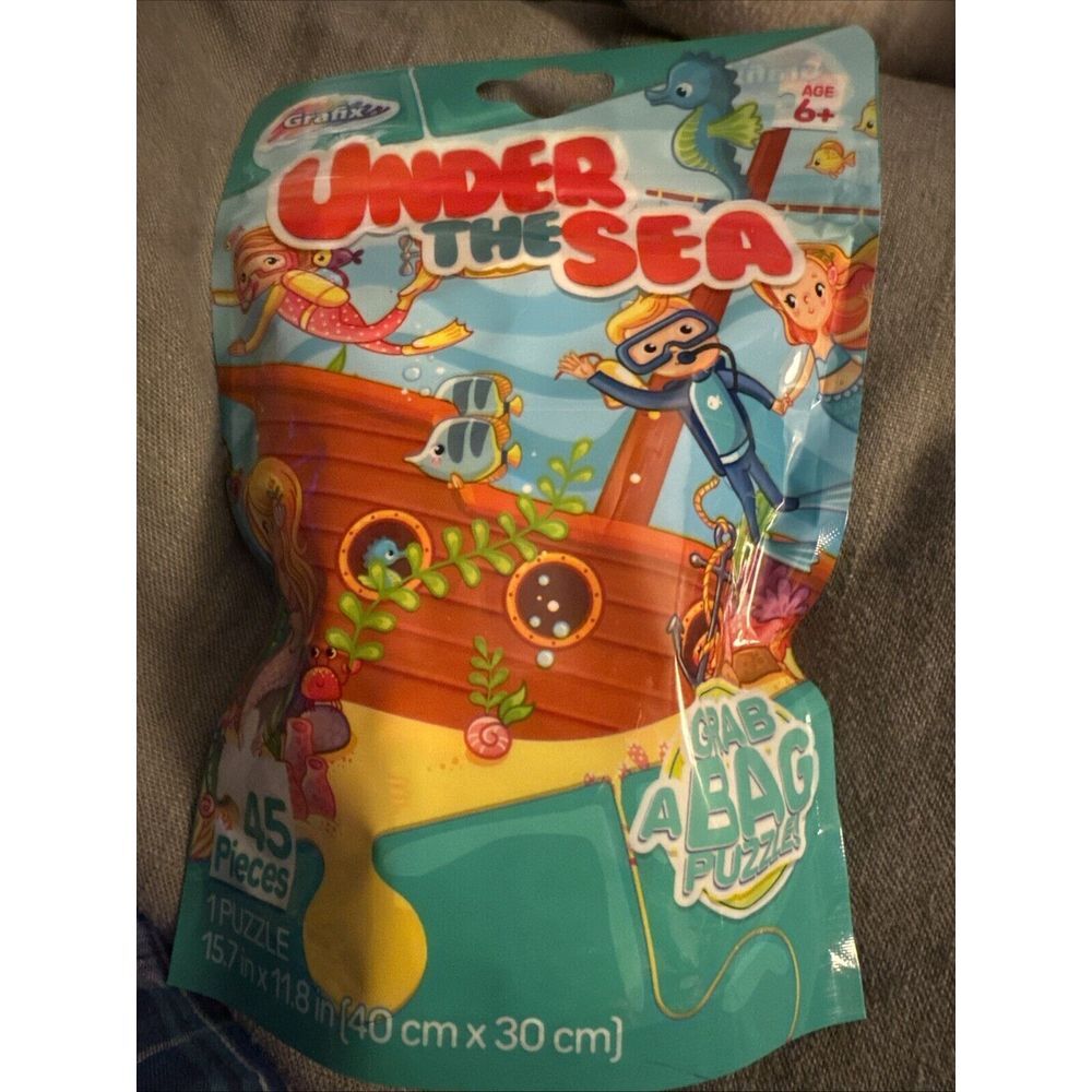 Grafix Grab A BAGโ PUZZLE 45 Pieces Under The Sea BNIP Party Favor Toy 6+